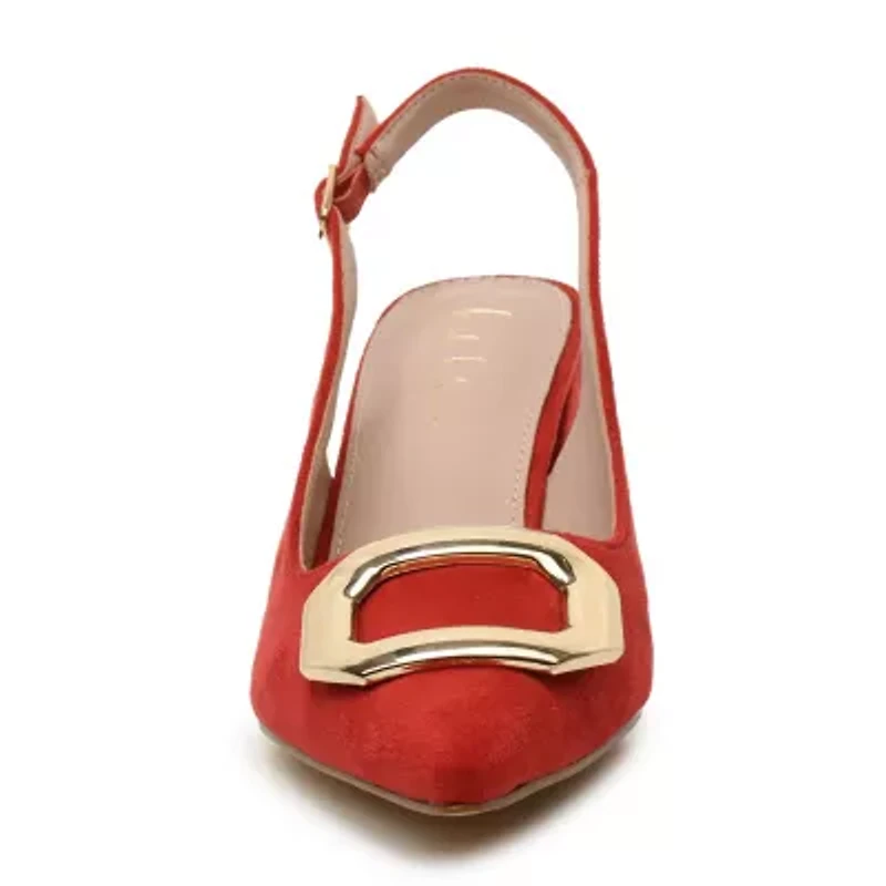 Nicole Miller Melrose Womens Pointed Closed Toe Block Heel Pumps