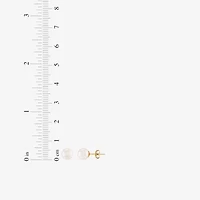 White Cultured Freshwater Pearl 10K Gold 6mm Ball Stud Earrings