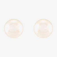 White Cultured Freshwater Pearl 14K Gold 8mm Ball Stud Earrings