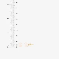 White Cultured Freshwater Pearl 14K Gold 8mm Ball Stud Earrings