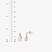 Womens Diamond Accent White Cultured Freshwater Pearl Pendant Necklace Set