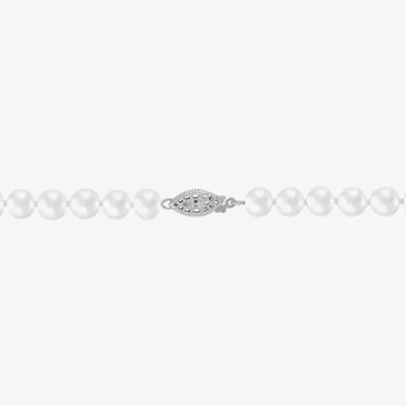 Womens White Sterling Silver 18 Inch Strand Necklace