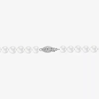Womens White Sterling Silver 18 Inch Strand Necklace