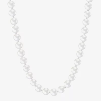 Womens White Sterling Silver 18 Inch Strand Necklace