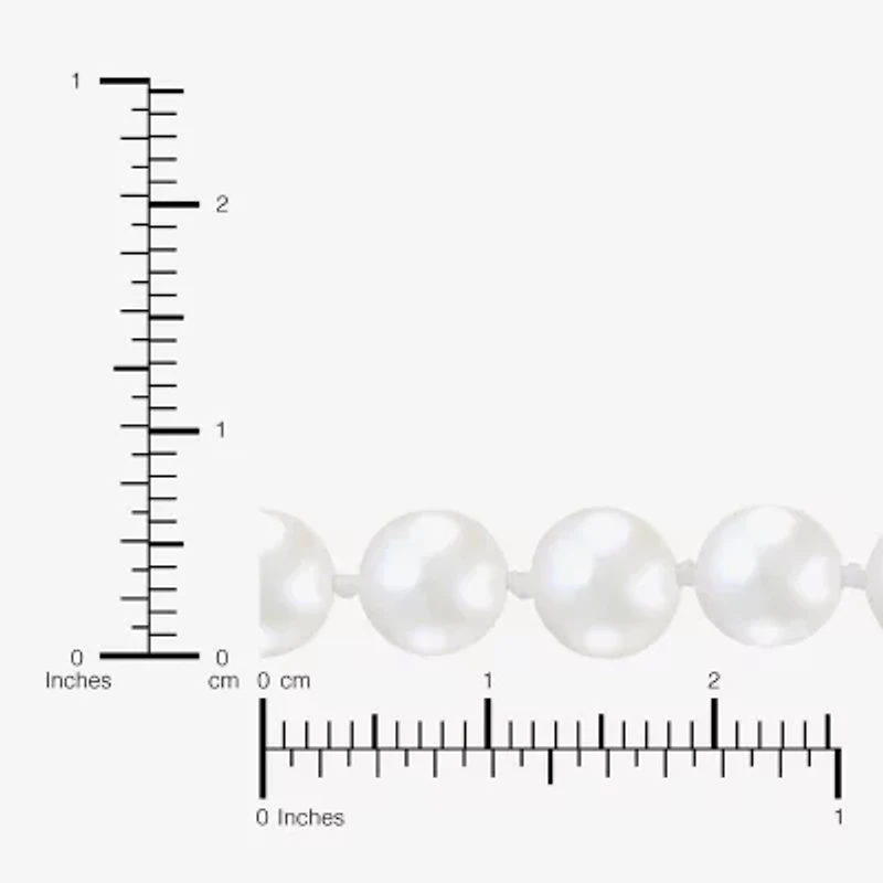 Womens White Sterling Silver 18 Inch Strand Necklace