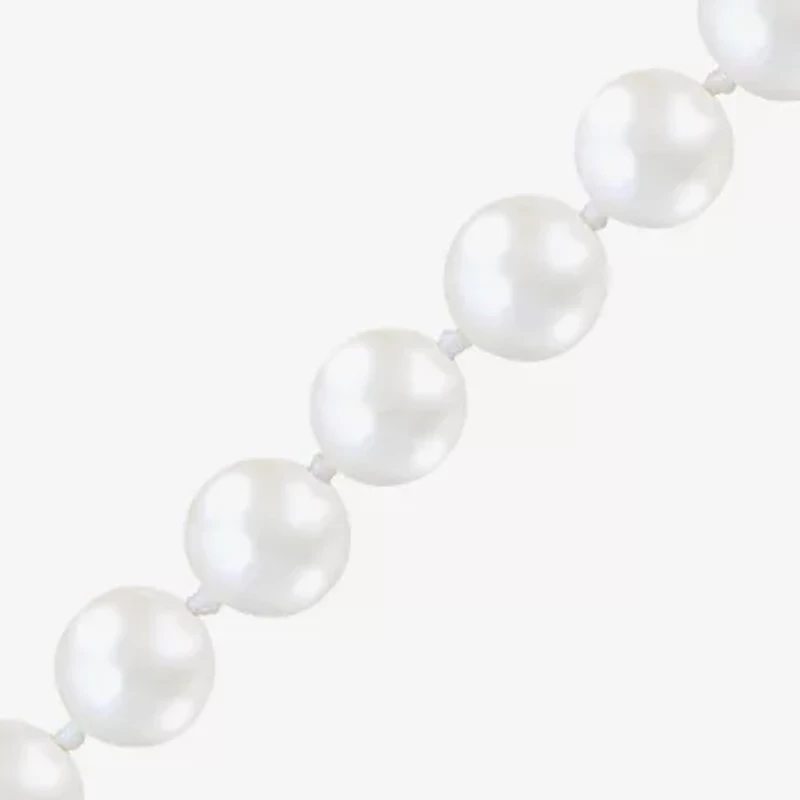 Womens White Sterling Silver 18 Inch Strand Necklace