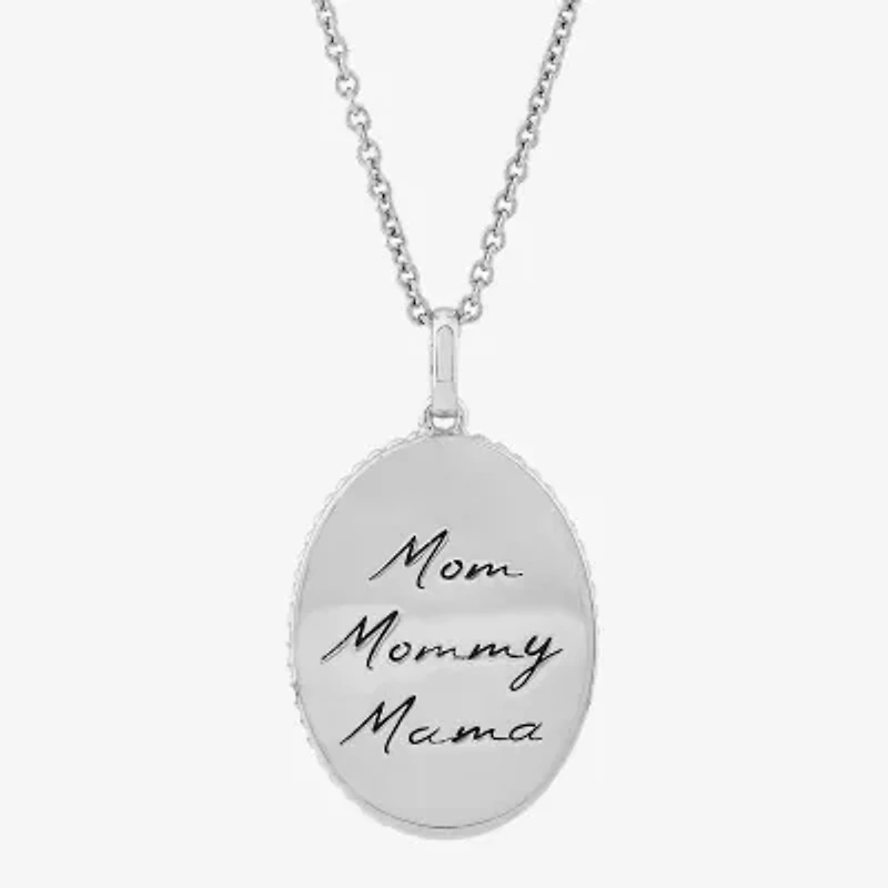 Womens White Mother Of Pearl 10K Gold Over Silver Oval 18 Inch Pendant Necklace