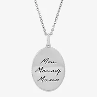 Womens White Mother Of Pearl 10K Gold Over Silver Oval 18 Inch Pendant Necklace