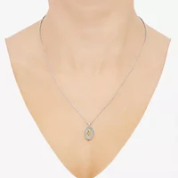 Womens White Mother Of Pearl 10K Gold Over Silver Oval 18 Inch Pendant Necklace