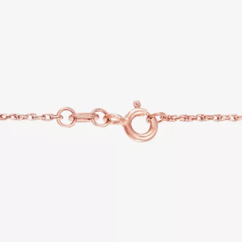 Womens Lab Created Red Ruby 14K Rose Gold Over Silver 18 Inch Pendant Necklace