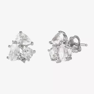 Lab Created White Sapphire Sterling Silver 10.5mm Stud Earrings