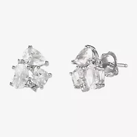 Lab Created White Sapphire Sterling Silver 10.5mm Stud Earrings