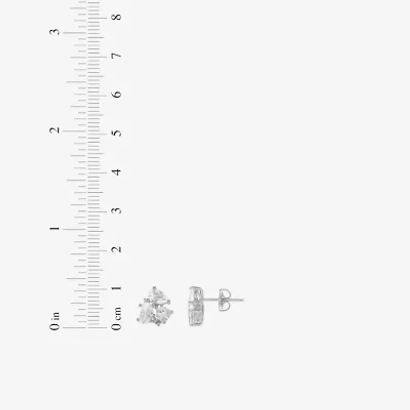 Lab Created White Sapphire Sterling Silver 10.5mm Stud Earrings