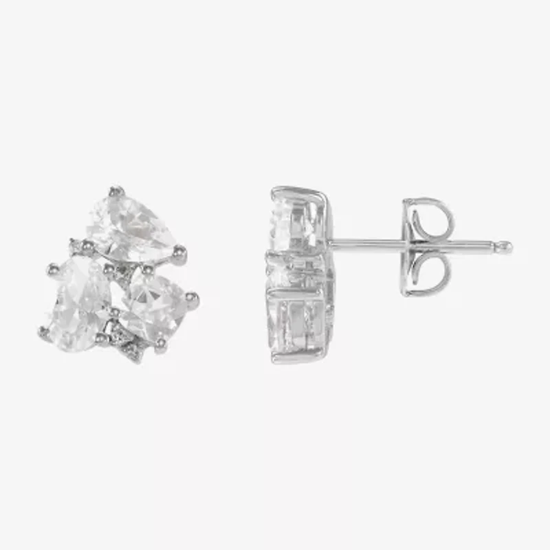 Lab Created White Sapphire Sterling Silver 10.5mm Stud Earrings