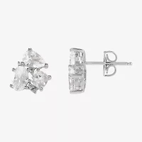 Lab Created White Sapphire Sterling Silver 10.5mm Stud Earrings