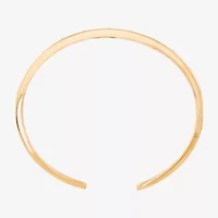 Womens White Sapphire 14K Gold Over Silver Cuff Bracelet