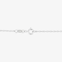 Womens Lab Created White Opal Sterling Silver Flower 18 Inch Pendant Necklace