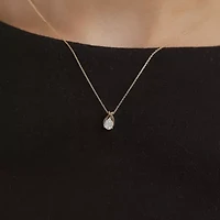 Diamond Blossom (G Womens Diamond Accent Lab Grown White Diamond 10K Gold Pear 18 Inch Pendant Necklace