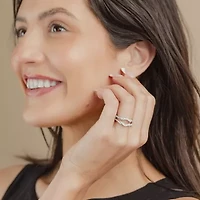 Womens 3/4 CT. T.W. Lab Grown White Diamond 10K Gold Ring Guard