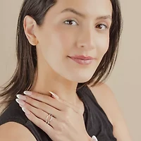 Womens 1/2 CT. T.W. Lab Grown White Diamond 10K Two Tone Gold Ring Guard