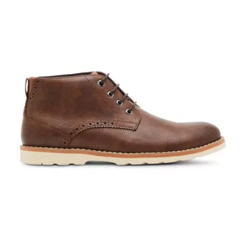 Steve Madden Mens Baxter Flat Heel Lace Up Boots