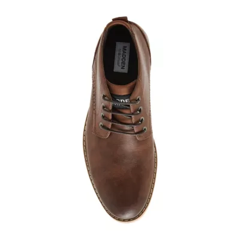 Steve Madden Mens Baxter Flat Heel Lace Up Boots