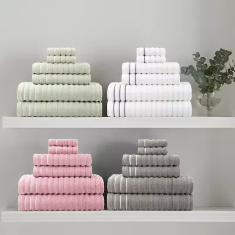 Home Expressions 6-pc. Ribbed Solid Bath Towel Set