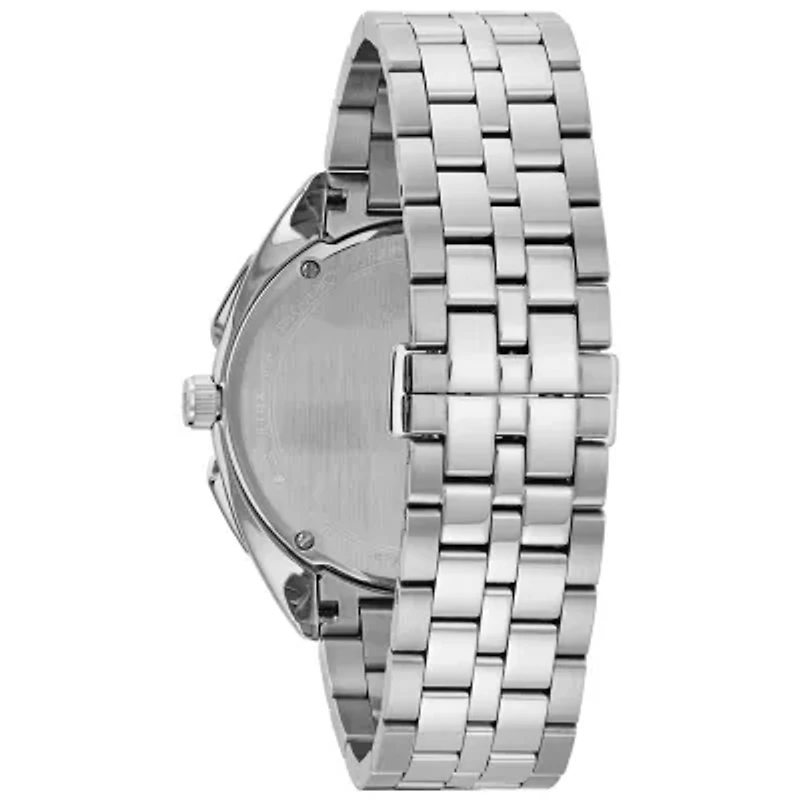 Bulova Curv Mens Silver Tone Stainless Steel Bracelet Watch 96a186