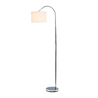 Simple Designs Arched Brushed Nickel Floor Lamp