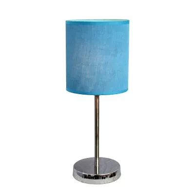 Simple Designs Chrome Mini Basic Table Lamp with Fabric Shade