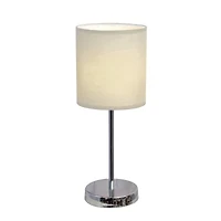 Simple Designs Chrome Mini Basic Table Lamp with Fabric Shade