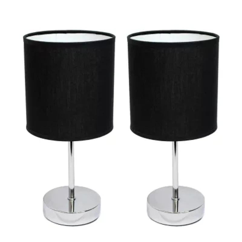 Simple Designs Mini Basic 2 pc Table Lamp Set