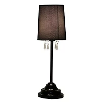 Table Lamp with Fabric Shade and Hanging Acrylic Beads