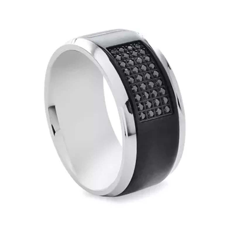 Mens 24.5MM 1/5 CT. T.W. Black Cubic Zirconia Band