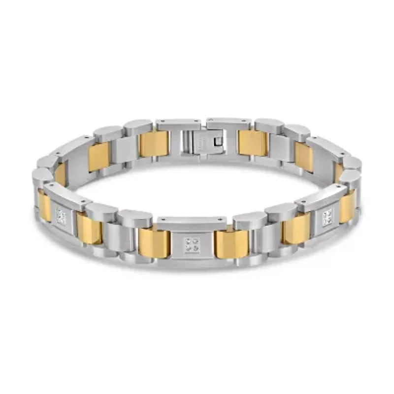 Mens Stainless Steel Solid 8 3/4 Inch Link Bracelet