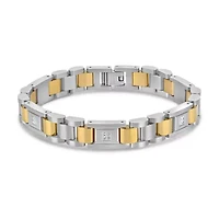 Mens Stainless Steel Solid 8 3/4 Inch Link Bracelet
