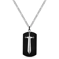 Mens Dog Tag Pendant Necklace