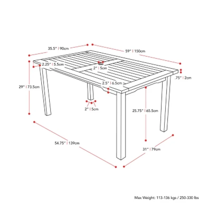 Miramar Patio Collection Dining Table