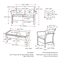 Corliving Cascade 4-pc. Conversation Set