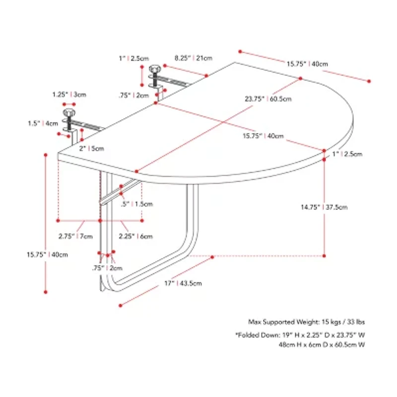 Corliving Parksville Side Table