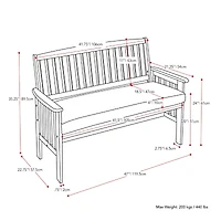 Corliving Miramar Removable Cushions Bench