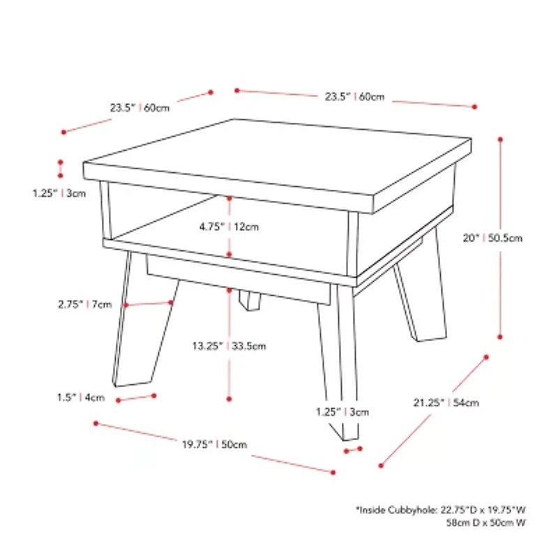 Corliving Hollywood Storage End Table