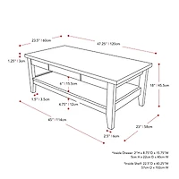 Corliving Hollywood Storage 2-Drawer Coffee Table