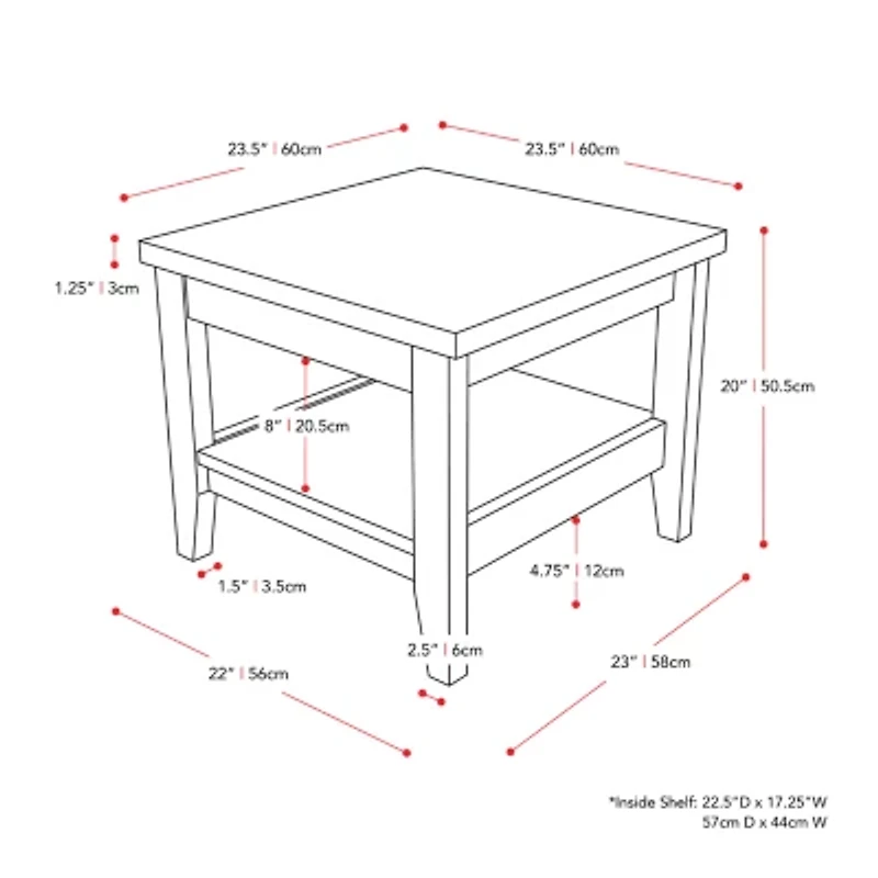 Corliving Hollywood Storage End Table