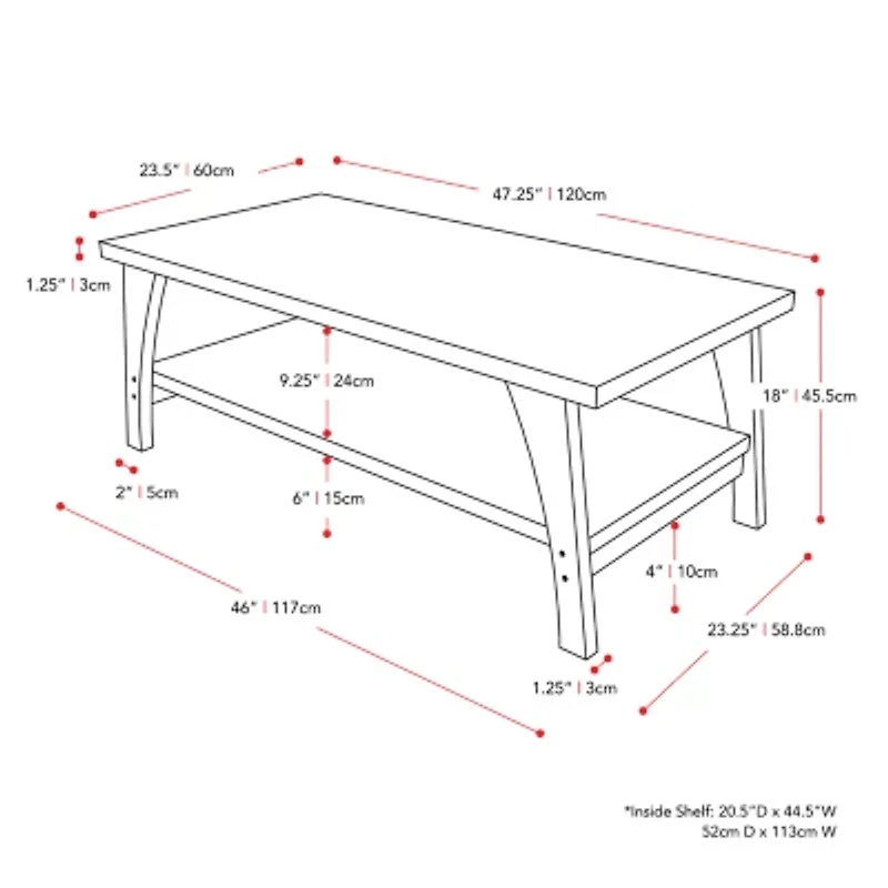 Corliving Hollywood Storage Coffee Table