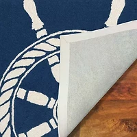 Liora Manne Frontporch Ship Wheel Hand Tufted Washable Indoor Outdoor Rectangular Accent Rug