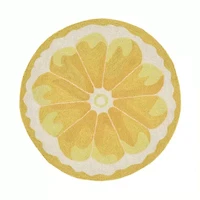Liora Manne Frontporch Lemon Slice Hand Tufted Washable Indoor Outdoor Round Accent Rug