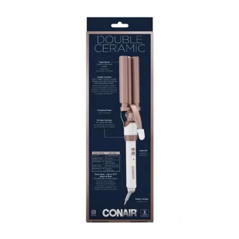 Conair Double Ceramic Rose Gold Triple Hair Waver