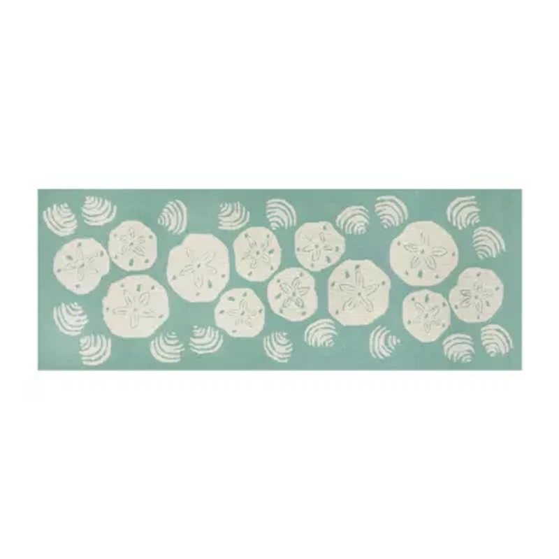 Liora Manne Frontporch Shell Toss Hand Tufted Washable Indoor Outdoor Rectangular Accent Rug