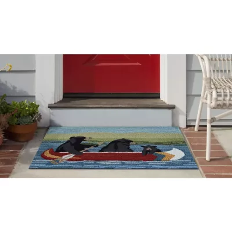 Liora Manne Frontporch Are We Bear Yet? Hand Tufted Washable Indoor Outdoor Rectangular Accent Rug